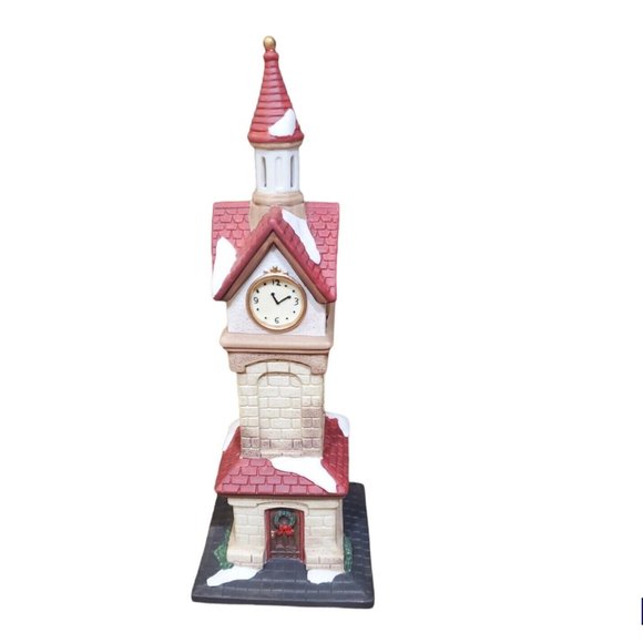 Brick Clock Tower Santa's Workbench Collection Lighted Tower From 2000 in Box - Picture 1 of 2